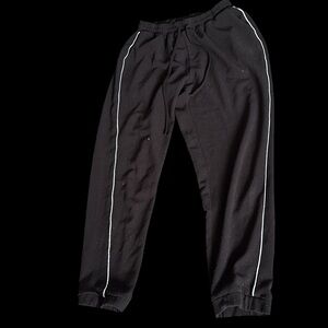 Vintage Black Joggers with White Accents